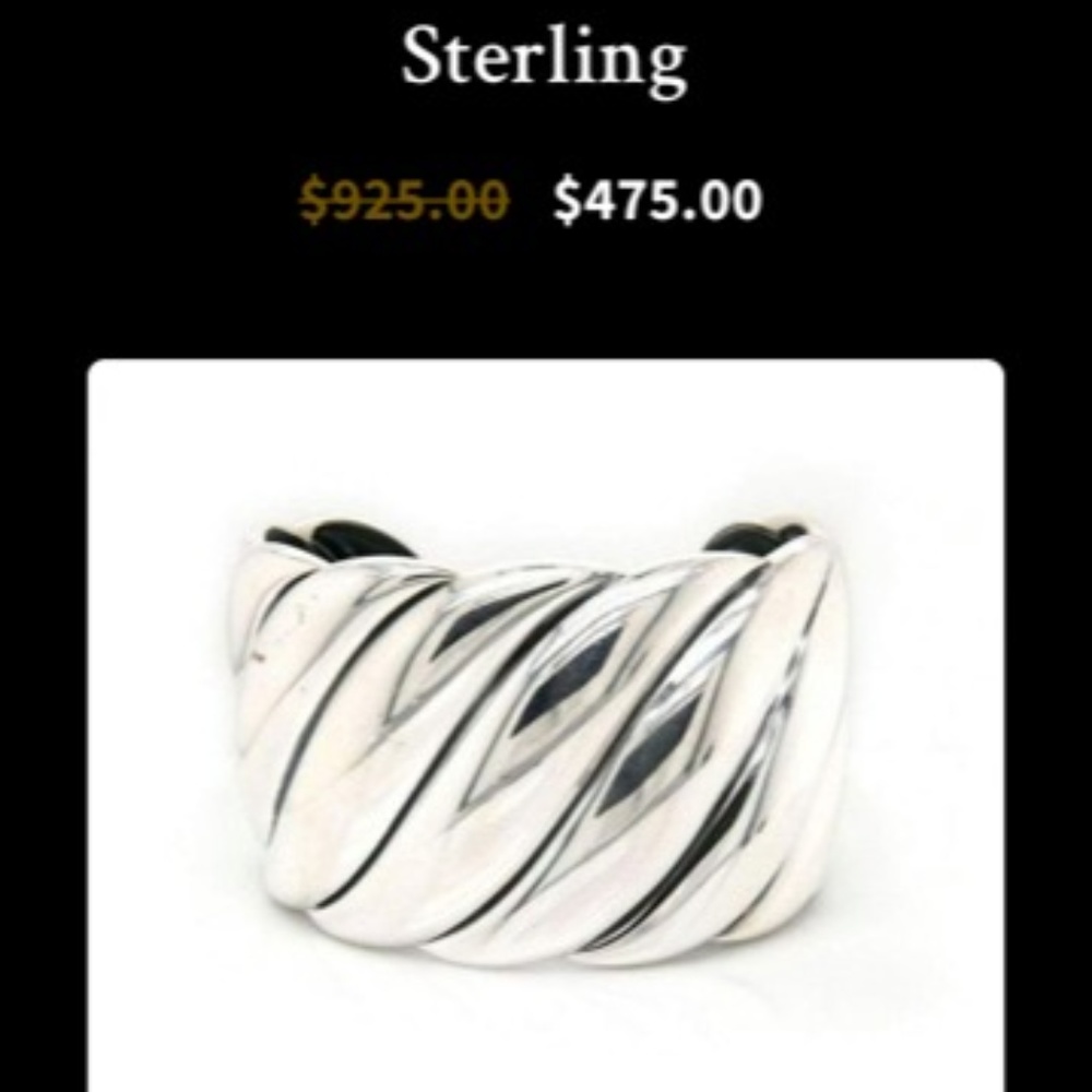 David Yurman Wide Sculpted Cable Cuff Bangle
